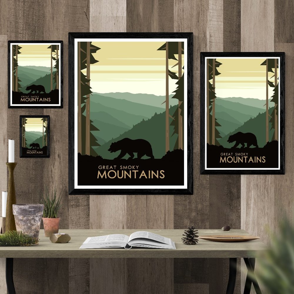 Great Smoky Mountains National Park Poster Art Print | 8x10 | 12x18 | 18x24